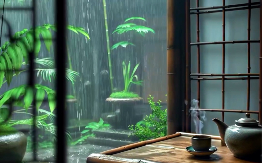 窗外雨声